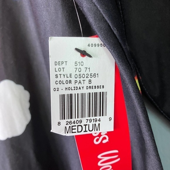 Dress Works Bah Hum Pug Christmas Holiday Scrooge Dog Festive Lights Dress Sz M - Picture 8 of 15